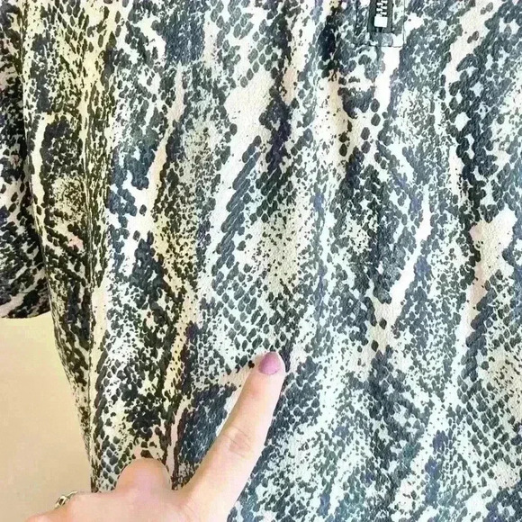 Mango MNG Basics Gray Snakeskin Fitted Mini Dress - Picture 3 of 5